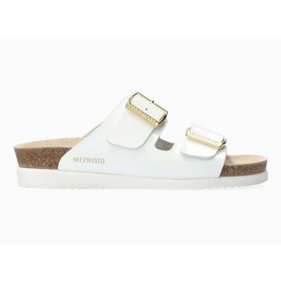 MEPHISTO WOMEN'S HESTER SANDAL WHITE PATENT