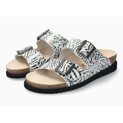 MEPHISTO WOMEN'S HESTER SANDAL WHITE AND BLACK METALLIC
