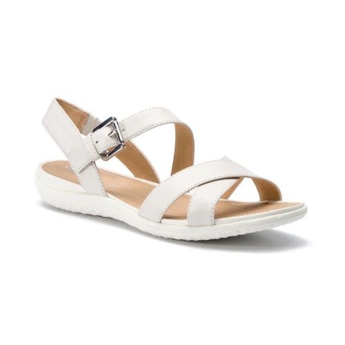 GEOX WOMEN&#39;S SAND VEGA SANDAL OFF WHITE, Size: 37(EU)
