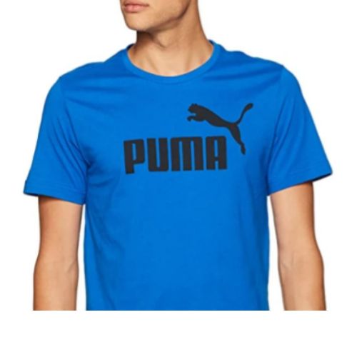 PUMA MEN&#39;S ESS LOGO T-SHIRT BLUE, Size: M(US)