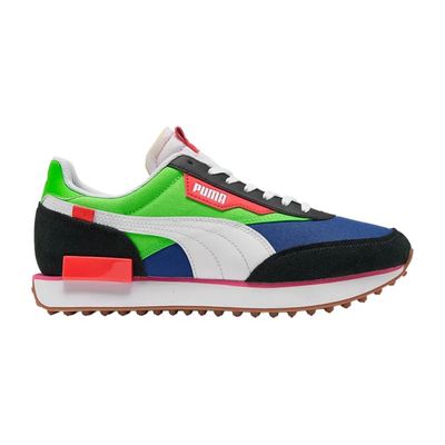 PUMA MEN'S FUTURE RIDER PLAY ON BLUE +GRN ATHLETIC SHOE