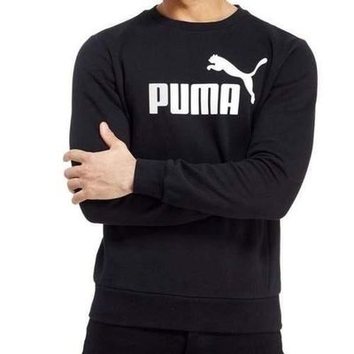 PUMA MEN'S LOGO CREW SWEATER BLK