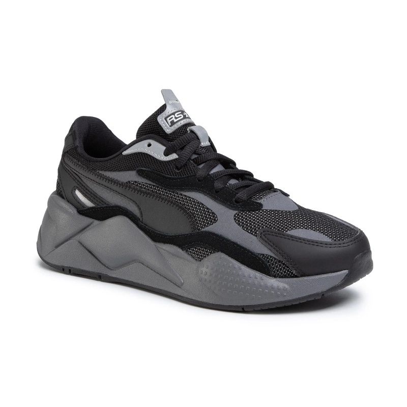 PUMA MEN&#39;S RS-X3 PUZZLE BLK ATHLETIC SHOE, Size: 8.5(US)