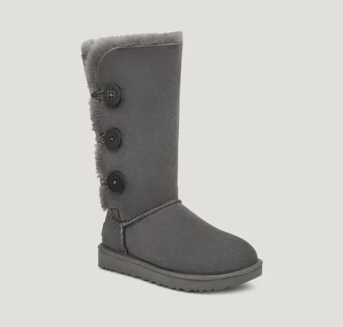 UGG WOMEN&#39;S WINTER BOOT BAILEY BUTTON TRIPLET GREY, Size: 6(US)