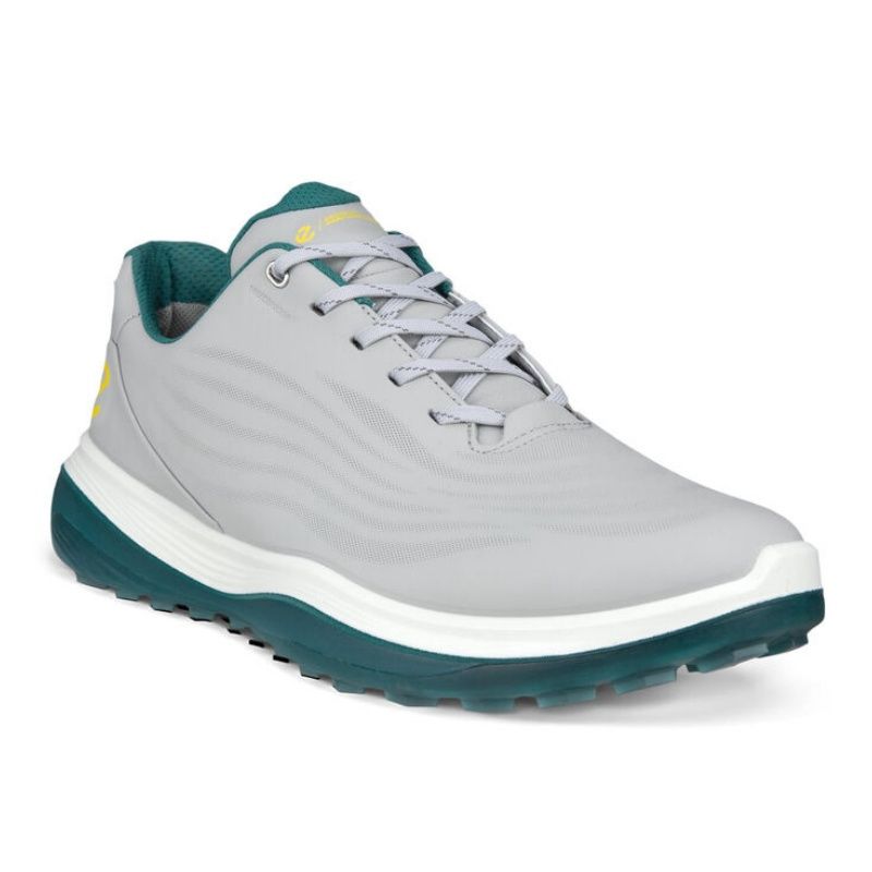 ECCO MEN&#39;S GOLF LT1 LEATHER WATERPROOF GOLF SHOE GREY