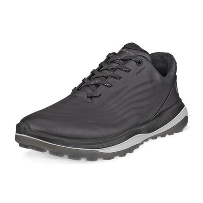 ECCO MEN&#39;S GOLF LT1 LEATHER WATERPROOF GOLF ATHLETIC SHOE BLACK