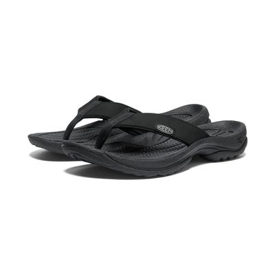 KEEN WOMEN&#39;S KONA LEATHER FLIP-FLOP SANDAL BLACK