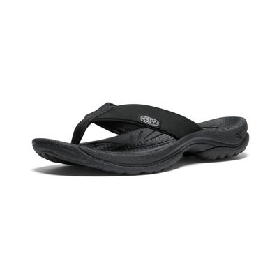 KEEN WOMEN'S KONA LEATHER FLIP-FLOP SANDAL BLACK