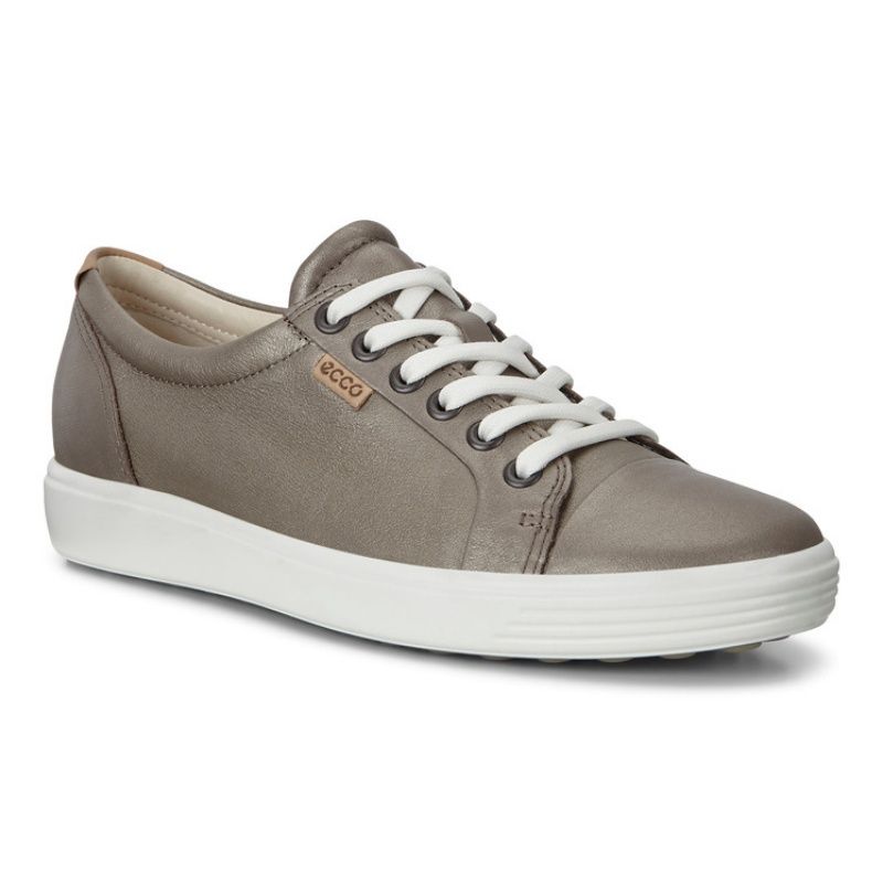 ECCO WOMEN&#39;S SOFT 7 CASUAL SHOE STONE METALLIC, Size: 37(EU)