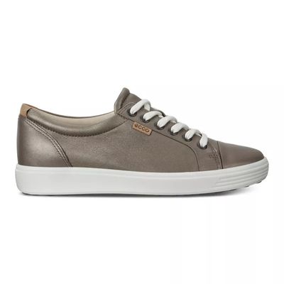 ECCO WOMEN'S SOFT 7 CASUAL SHOE STONE METALLIC