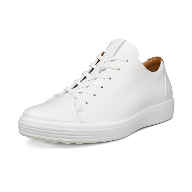 ECCO MEN&#39;S SOFT 7 LEATHER LACE-UP CASUAL SHOE