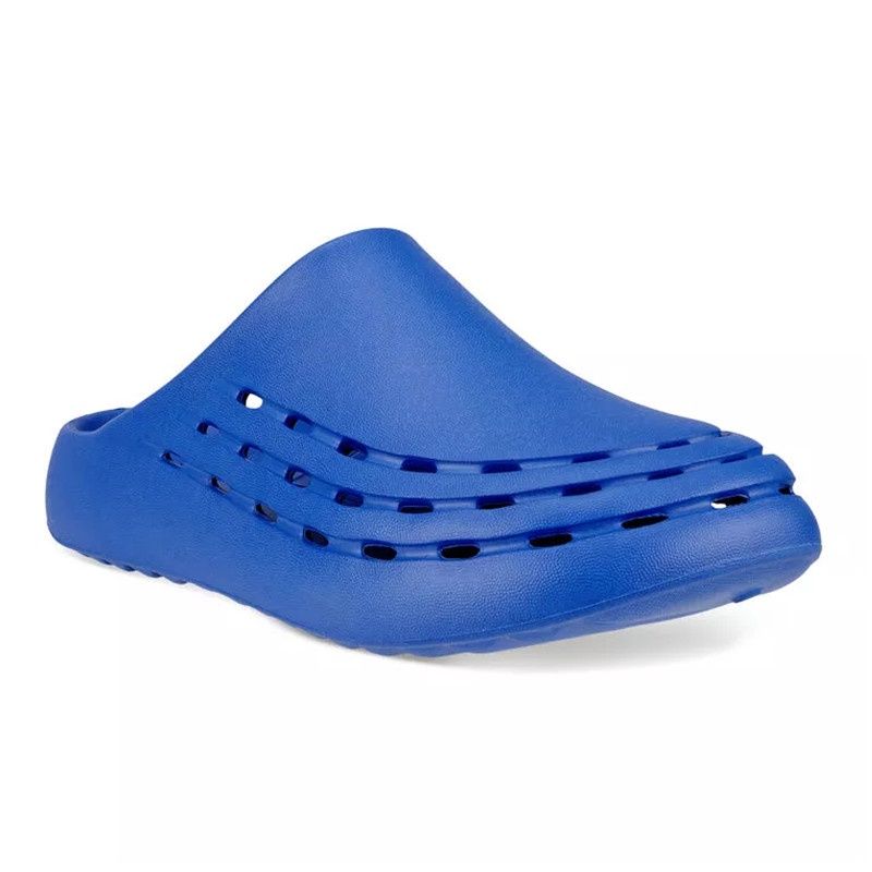ECCO MEN&#39;S COZMO SANDAL SLIDER BLUE, Size: 39(EU)