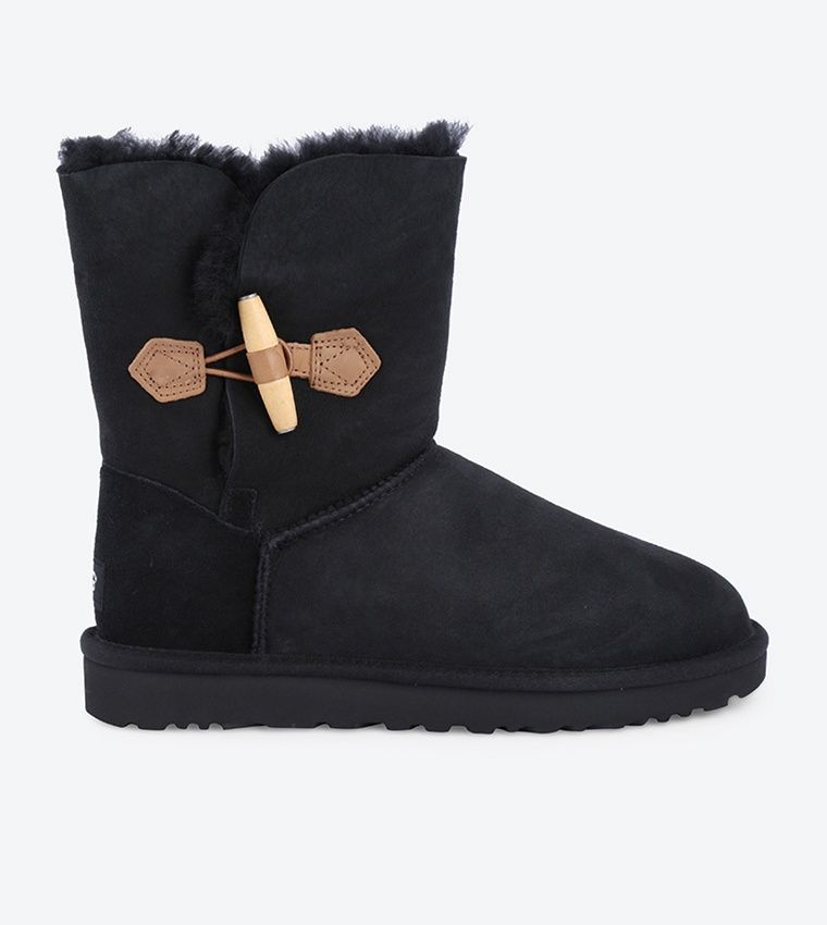 UGG GIRL&#39;S TODDLER WINTER BOOT EBONY BLK, Size: 6 Kid(US)