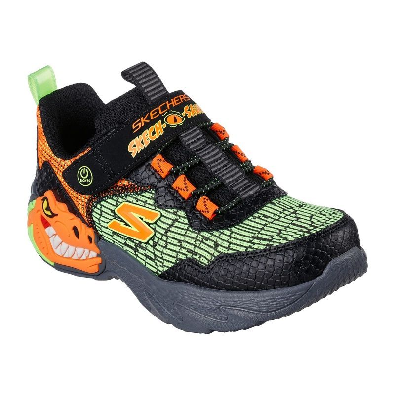 SKECHERS BOY&#39;S SKECH-O-SAURUS - DINO-LIGHTS ATHLETIC SHOE, Size: 2 Kid(US)