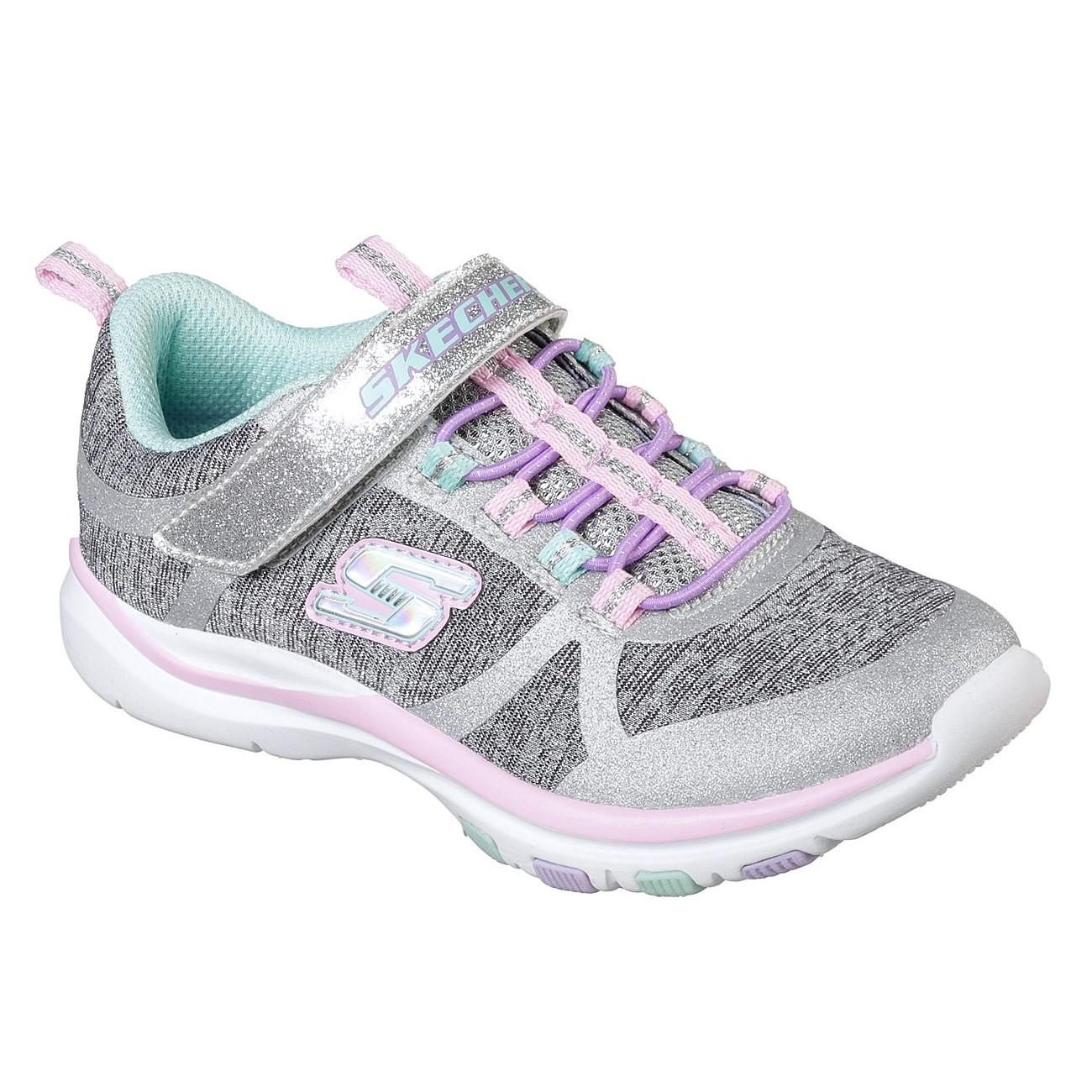 SKECHERS GIRL&#39;S TRAINER LITE - JAZZY JUMPERS CASUAL SHOES, Size: 2 Kid(US)