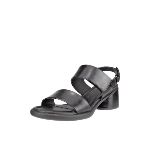 ECCO WOMEN&#39;S SCULPTED LX 35 LEATHER HEEL SANDAL BLACK