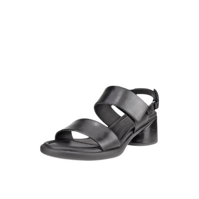 ECCO WOMEN'S SCULPTED LX 35 LEATHER HEEL SANDAL BLACK