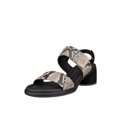 ECCO WOMEN&#39;S SCULPTED LX 35 LEATHER HEEL SANDAL BEIGE