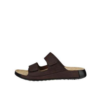 ECCO MEN&#39;S COZMO NUBUCK TWO STRAP SANDAL BROWN