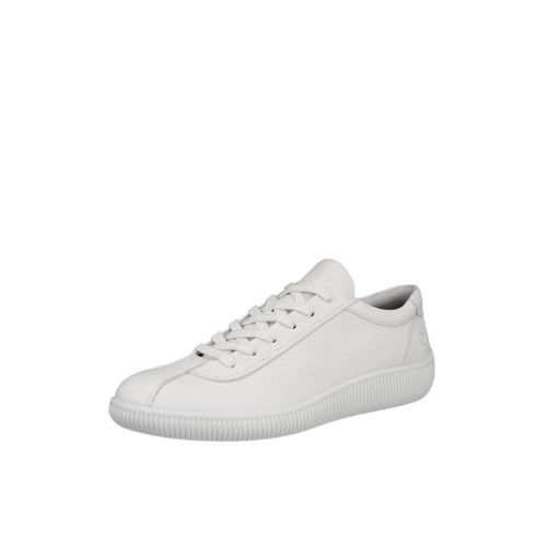 ECCO MEN&#39;S SOFT ZERO LEATHER SNEAKER WHITE