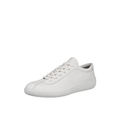 ECCO MEN&#39;S SOFT ZERO LEATHER SNEAKER WHITE