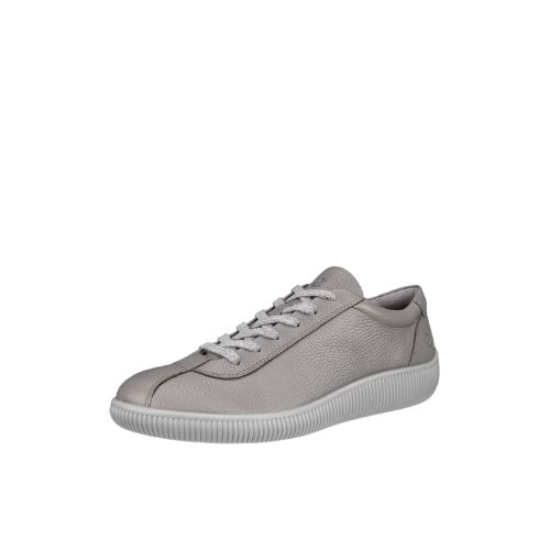 ECCO MEN&#39;S SOFT ZERO LEATHER SNEAKER GREY