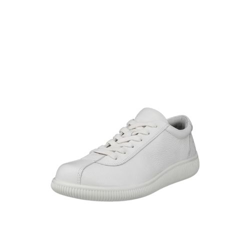 ECCO WOMEN&#39;S SOFT ZERO LEATHER SNEAKER WHITE