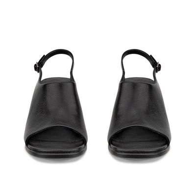 ECCO WOMEN'S SCULPTED ALBA 65 LEATHER SLINGBACK HEEL SANDAL BLK
