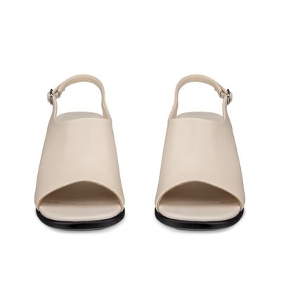 ECCO WOMEN'S SCULPTED ALBA 65 LEATHER SLINGBACK HEEL SANDAL BEIGE