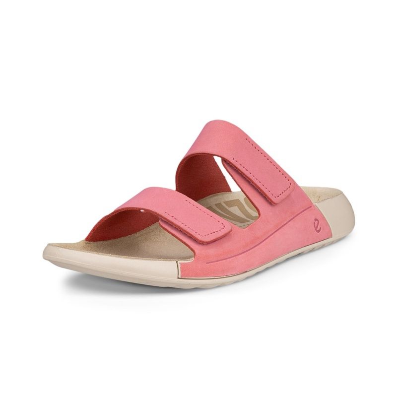 ECCO COZMO WOMEN&#39;S LEATHER TWO STRAP SANDAL PINK, Size: 39(EU)