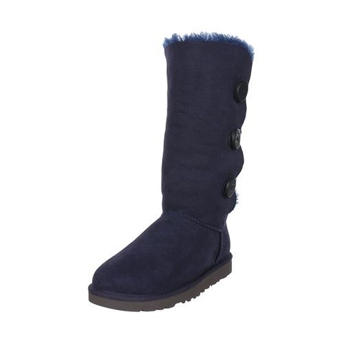 UGG WOMEN&#39;S WINTER BOOT BAILEY BUTTON TRIPLET NAVY, Size: 6(US)