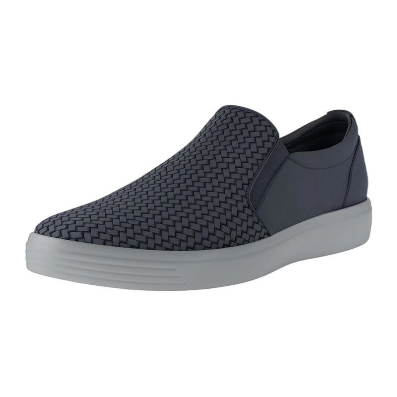 ECCO MEN&#39;S SOFT 7 NUBUCK SNEAKER NAVY, Size: 41(EU)
