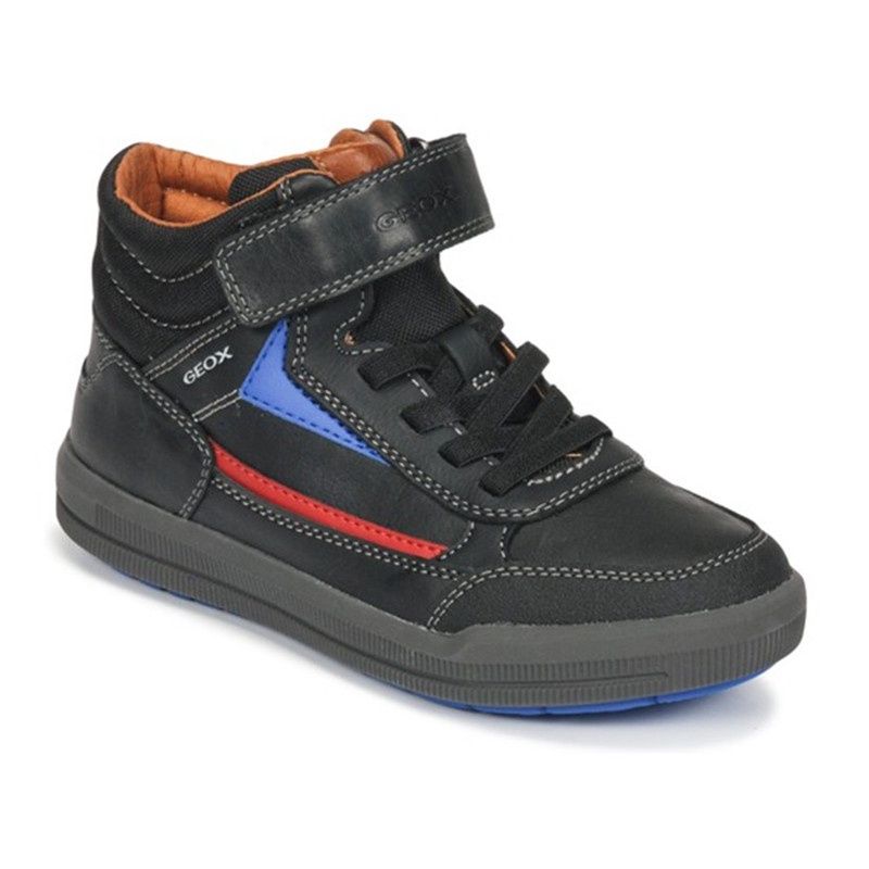 GEOX BOY&#39;S ARZACH ANKLE CASUAL BOOT BLK/RED, Size: 31 Baby(EU)