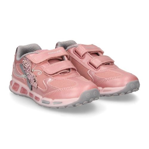 GEOX GIRL&#39;S WITH LIGHT SHUTTLE ROSE CASUAL SHOE, Size: 32 Kid(EU)