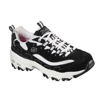 SKECHERS WOMEN'S D'LITES - BIGGEST FAN BLACK CASUAL SHOES