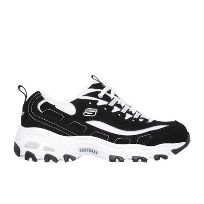 SKECHERS WOMEN'S D'LITES - BIGGEST FAN BLACK CASUAL SHOES