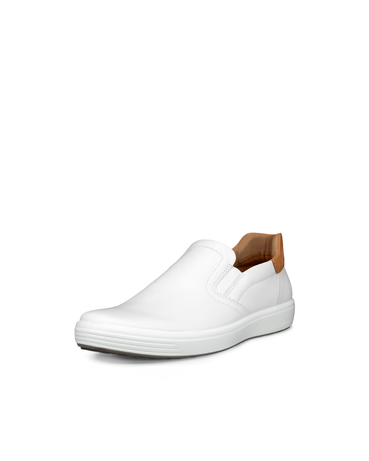 ECCO MEN&#39;S LEATHER SLIP-IN SHOE SOFT 7 WHI