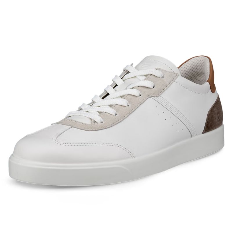 ECCO MEN&#39;S LEATHER SNEAKER STREET LITE WHI