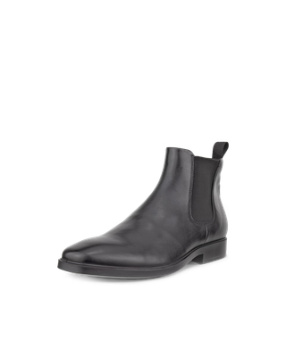 ECCO MEN&#39;S LEATHER CHELSEA BOOT METROPOLE MILAN BLK