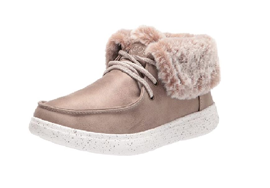 SKECHERS WOMEN&#39;S BOBS SKIPPER HANG GLIDER TAUPE WITHER BOOT, Size: 5.5(US)