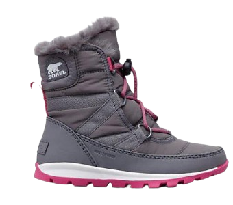 SOREL GIRL&#39;S YOUTH WHITNEY SHORT LACE WINTER BOOT QUARRY, Size: 2 Kid(US)