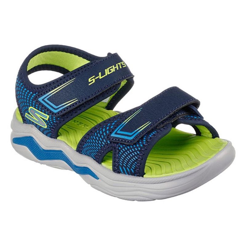 SKECHERS BOY'S LIGHTS-ERUPTERS 4 NVBL SANDAL, Size: 1 Kid(US)