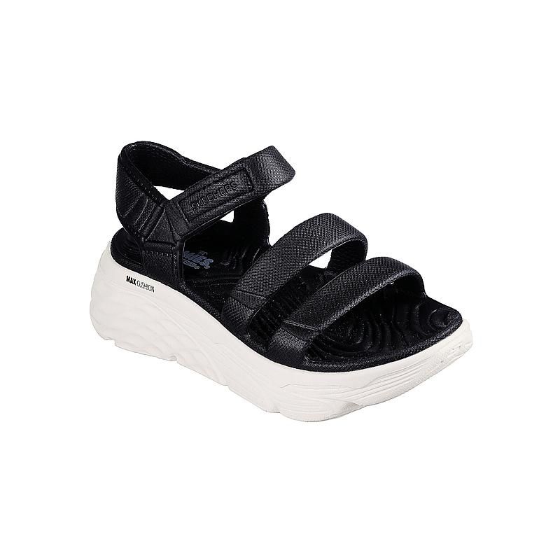SKECHERS WOMEN'S SANDAL MAX CUSHIONING FOAMIES BKW, Size: 6(US)
