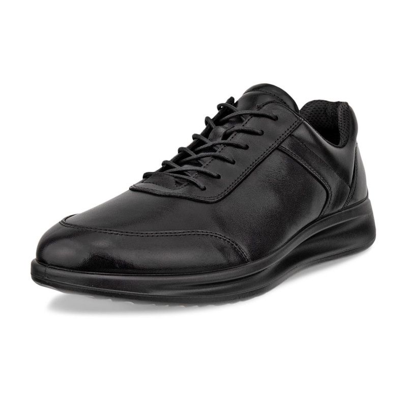 ECCO MEN'S AQUET LEATHER SHOE BLK, Size: 46(EU)