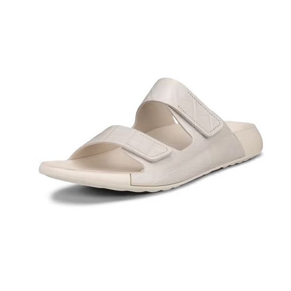 ECCO WOMEN'S COZMO NUBUCK TWO STRAP SANDAL LIMESTONE