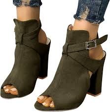 Mules à Talons Blocs en Daim