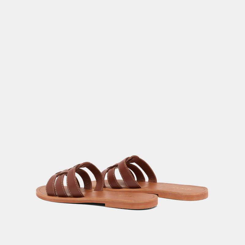 Mules en Cuir à Brides Croisées