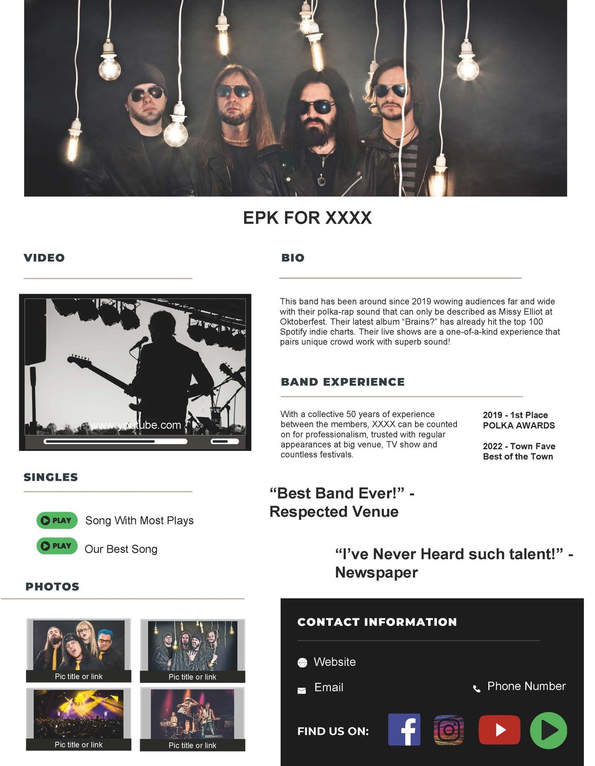 Basic Electronic Press Kit for Artists