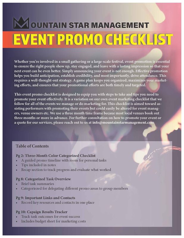 Event Promotion Checklist Guidebook
