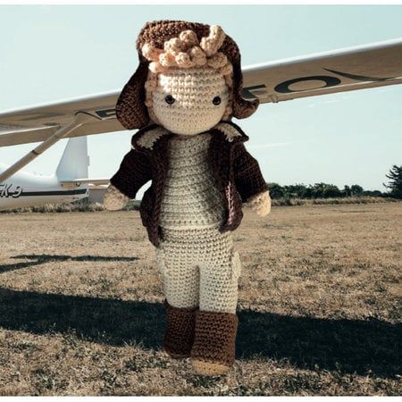 Häkelset Piloten-Outfit Kareltje